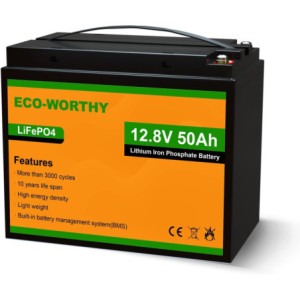 Batería Eco Worthy LiFePO4 12V 50Ah con BMS