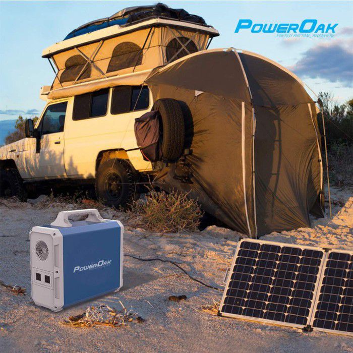 PowerOak - Generatore CA/CC solare PowerOak PS9 da 1.800 Wh - Power bank - PS9