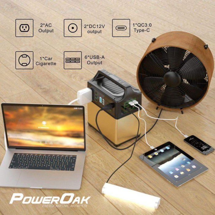 PowerOak - PowerOak PS5 400Wh / 120000mAh solar AC/DC USB-C generator - Powerbanks - PS5