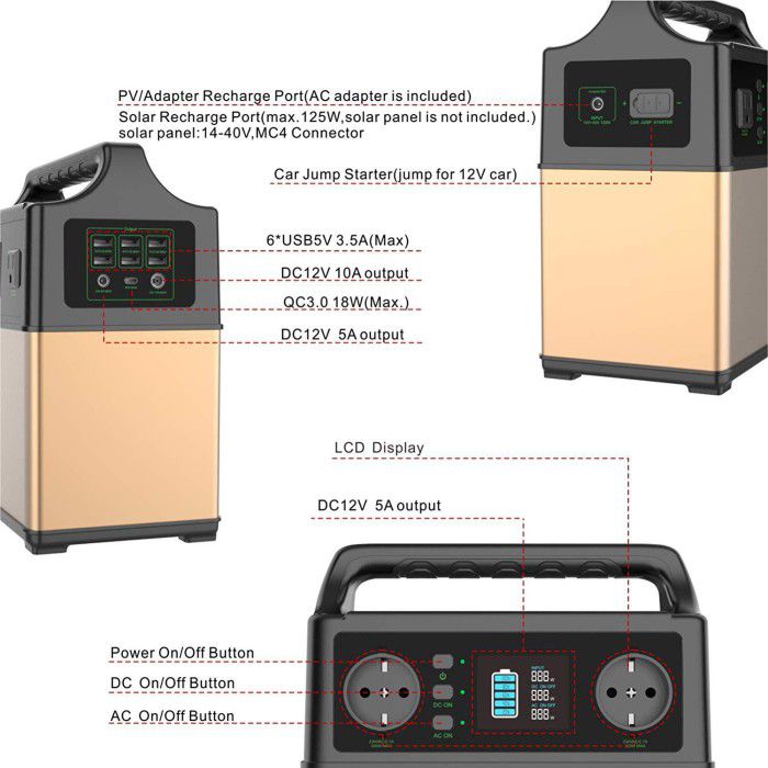 PowerOak - Générateur solaire PowerOak PS5 400Wh / 120000mAh AC/DC USB-C - Banques d'alimentation - PS5